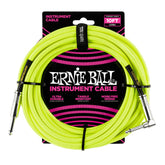 Ernie Ball 10ft/3m Braided Straight/Right Angled Jack Instrument Cable In Neon Yellow